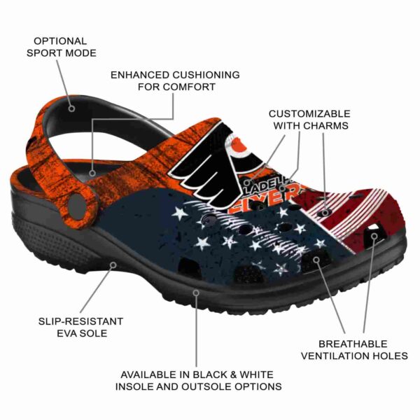 custom philadelphia flyers star spangled side pattern clog new arrival