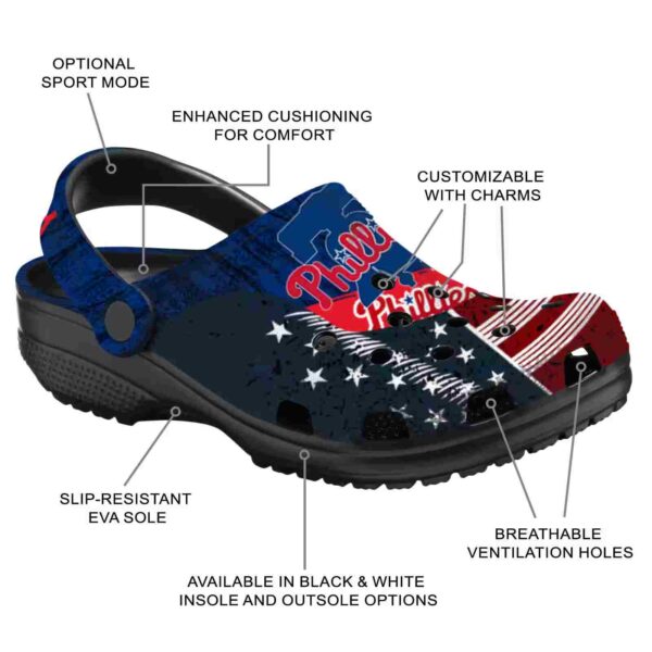 custom philadelphia phillies star spangled side pattern crocs new arrival