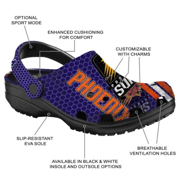 custom phoenix suns contrasting stripes clog new arrival