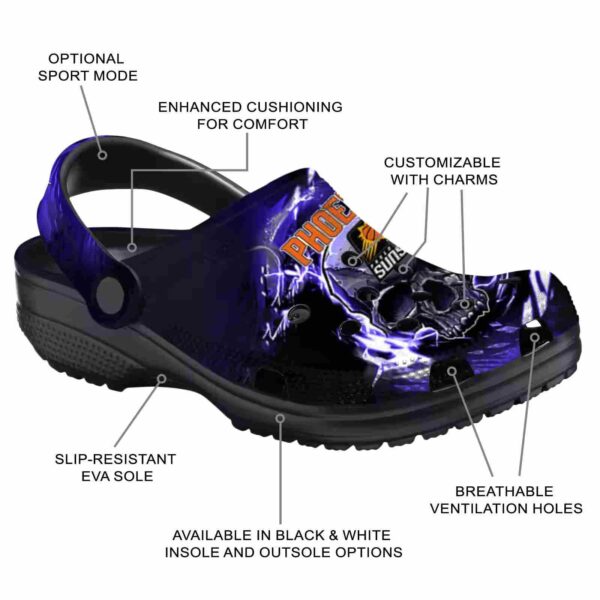 custom phoenix suns gothic skull clog new arrival