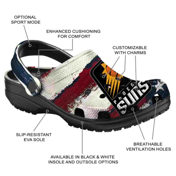 custom phoenix suns patriotic stripes clog new arrival