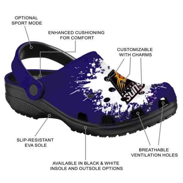 custom phoenix suns splatter background clog new arrival