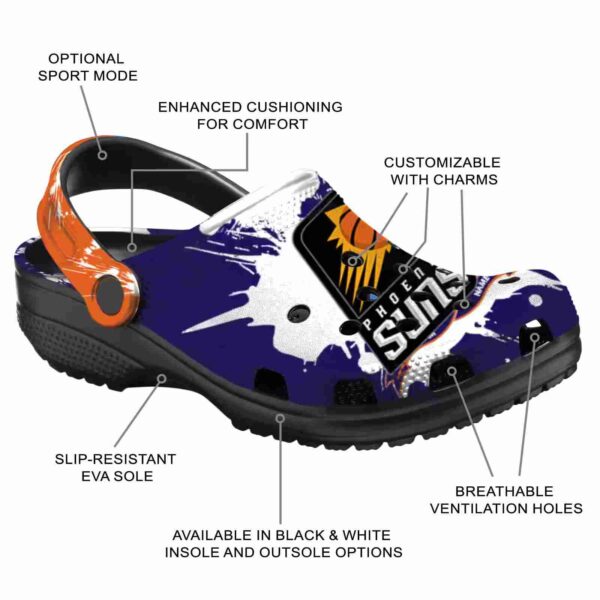 custom phoenix suns splatter pattern clog new arrival