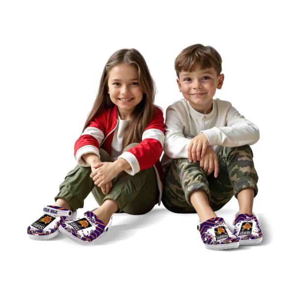 custom phoenix suns zigzag paint burst clog fashion forward