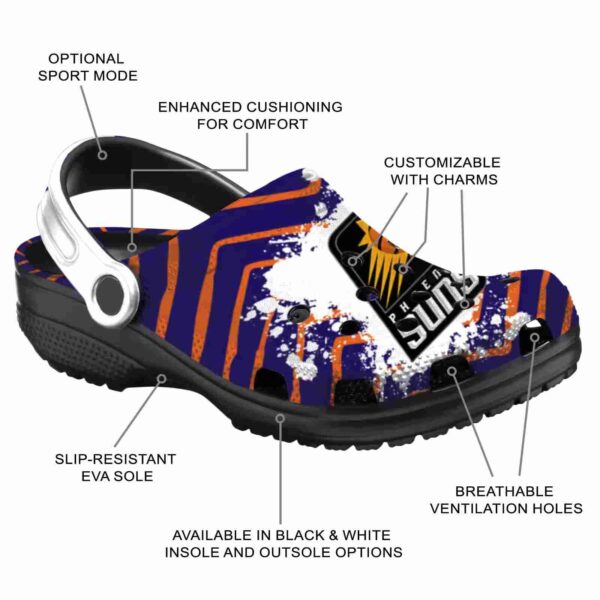 custom phoenix suns zigzag paint burst clog new arrival