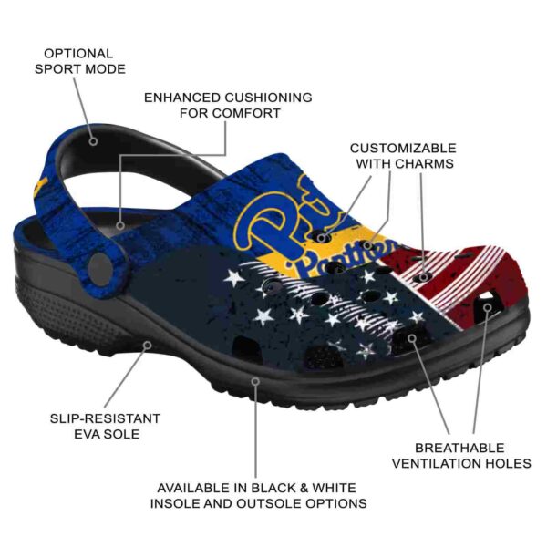 custom pittsburgh panthers star spangled side pattern clog new arrival