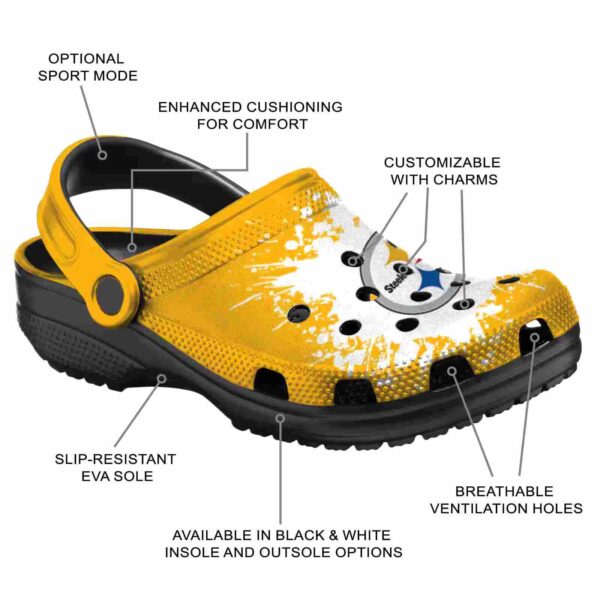 custom pittsburgh steelers splatter background crocs new arrival