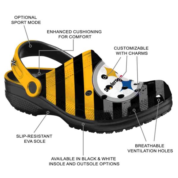 custom pittsburgh steelers star spangled graphic crocs new arrival