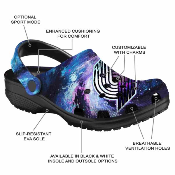 custom portland trail blazers galaxy swirl clog new arrival