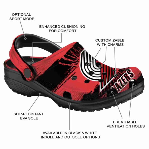 custom portland trail blazers paint splatter graphics clog new arrival