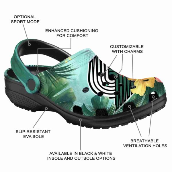 custom portland trail blazers tropical vibes clog new arrival