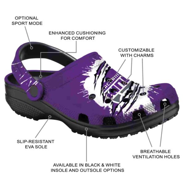 custom sacramento kings splash motif background clog new arrival