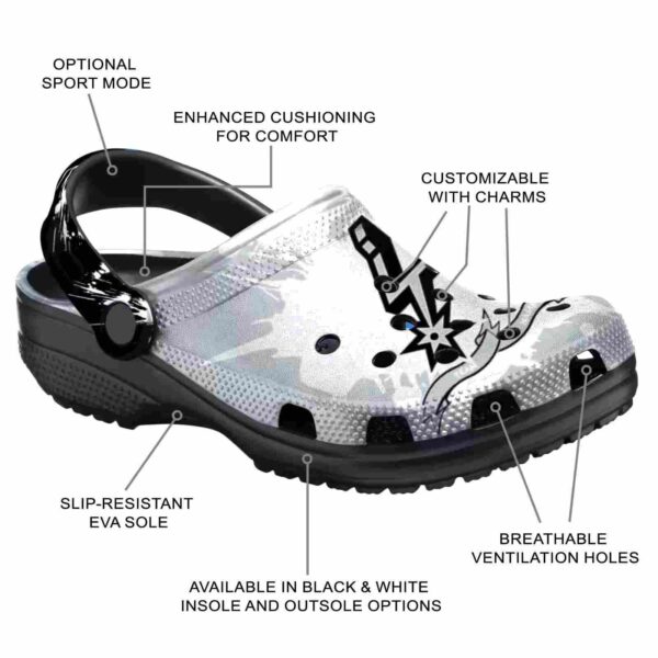 custom san antonio spurs splatter pattern clog new arrival