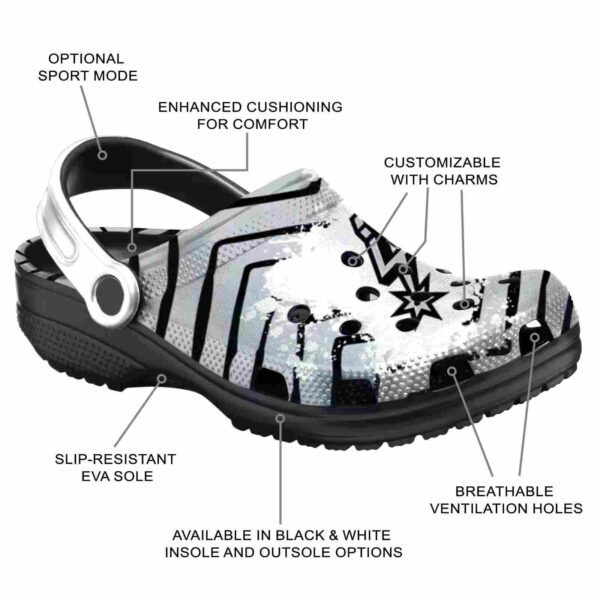 custom san antonio spurs zigzag paint burst clog new arrival