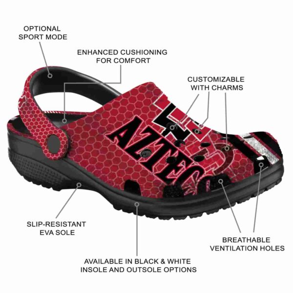custom san diego state aztecs contrasting stripes clog new arrival