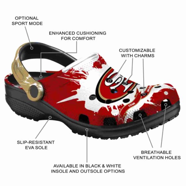 custom san francisco 49ers splatter pattern crocs new arrival