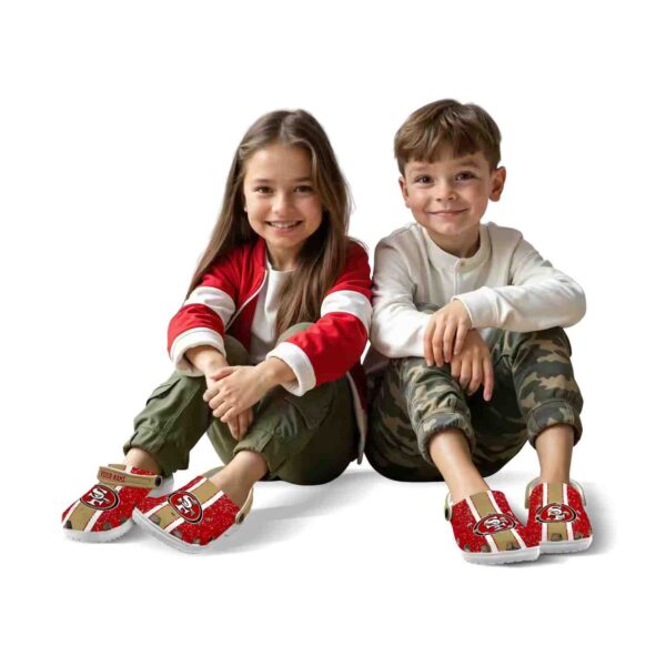 custom san francisco 49ers vertical stripes crocs fashion forward