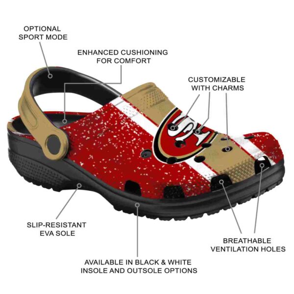 custom san francisco 49ers vertical stripes crocs new arrival