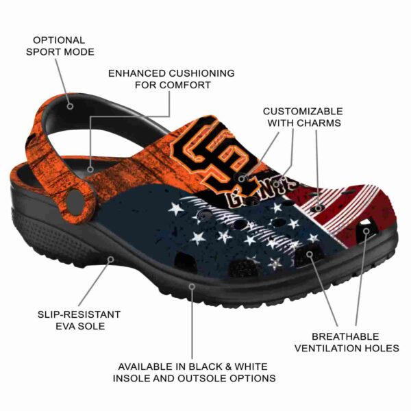 custom san francisco giants star spangled side pattern crocs new arrival