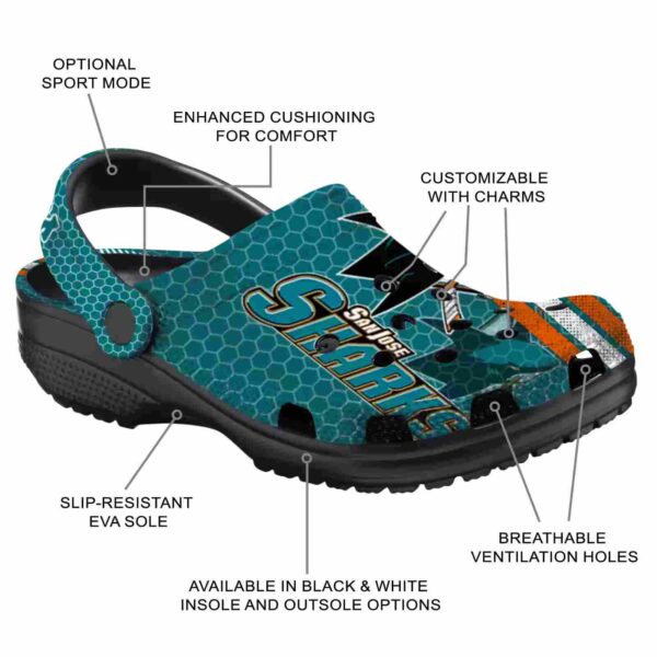 custom san jose sharks contrasting stripes clog new arrival