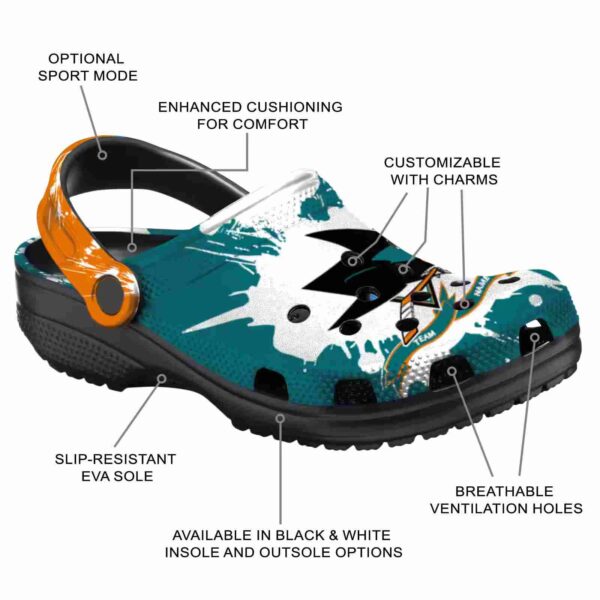 custom san jose sharks splatter pattern clog new arrival