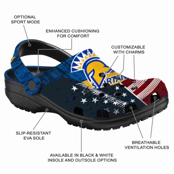 custom san jose state spartans star spangled side pattern clog new arrival