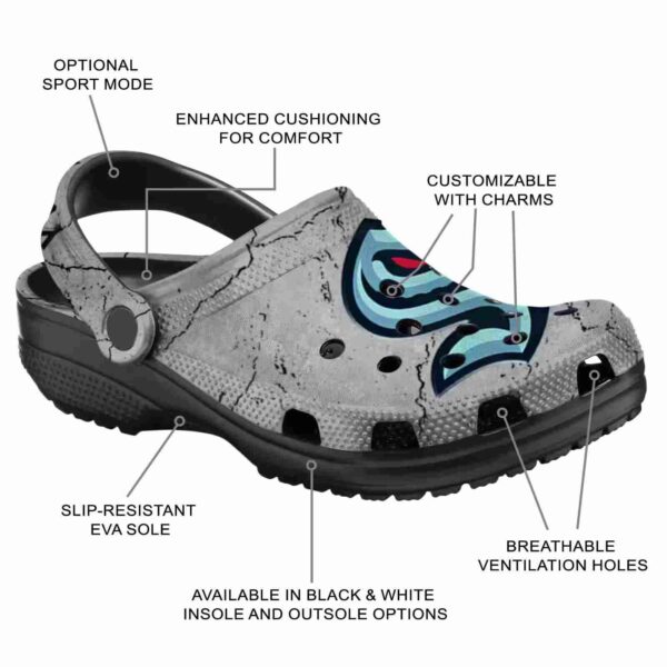 custom seattle kraken cracked texture clog new arrival