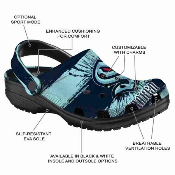 custom seattle kraken paint splatter graphics clog new arrival
