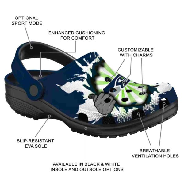 custom seattle seahawks gripping hand crocs new arrival