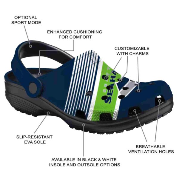 custom seattle seahawks vibrant dual tone crocs new arrival