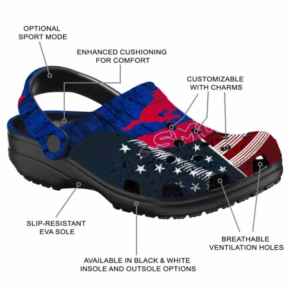 custom smu mustangs star spangled side pattern clog new arrival