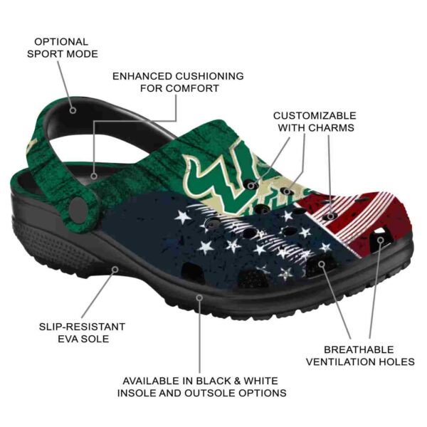 custom south florida bulls star spangled side pattern clog new arrival