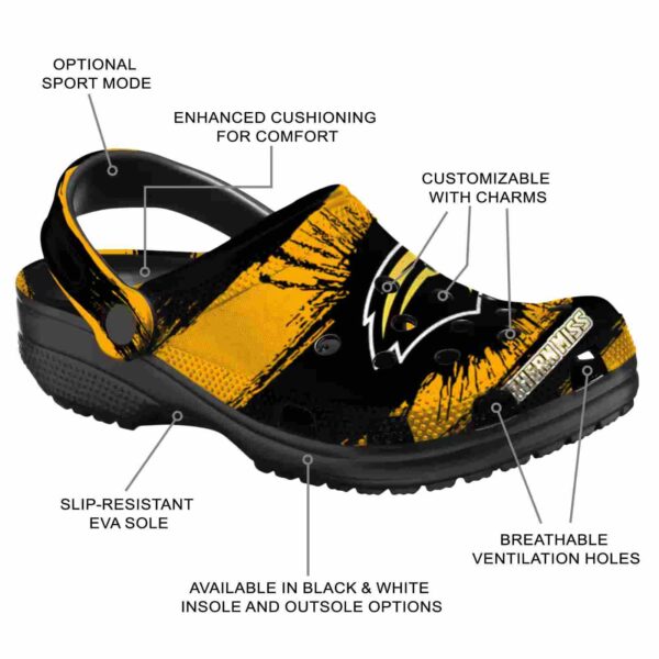 custom southern miss golden eagles paint splatter graphics clog new arrival