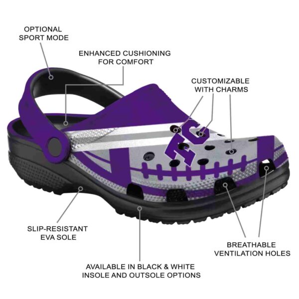 custom tcu horned frogs football motif crocs new arrival