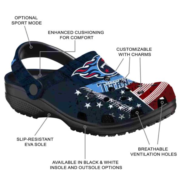 custom tennessee titans star spangled side pattern crocs new arrival