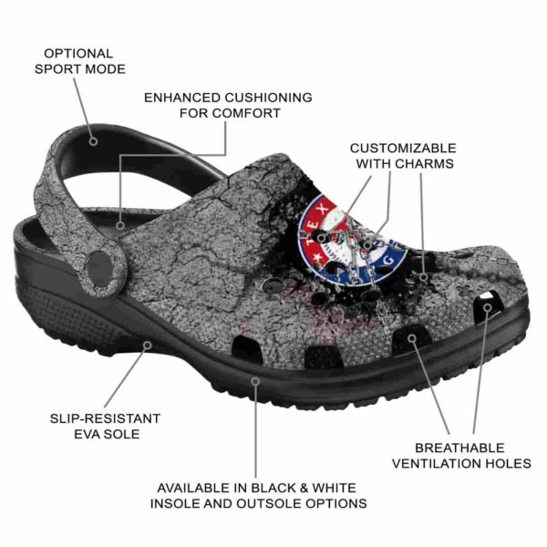 custom texas rangers cracked ground texture crocs new arrival