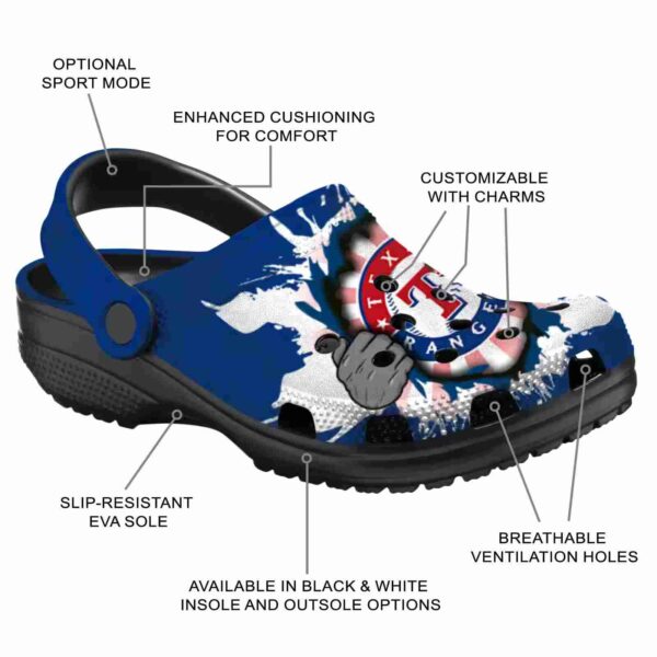 custom texas rangers gripping hand crocs new arrival