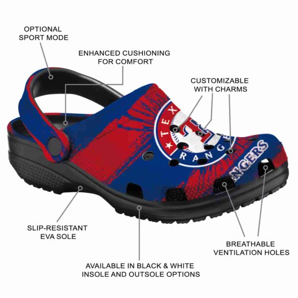 custom texas rangers paint splatter graphics crocs new arrival