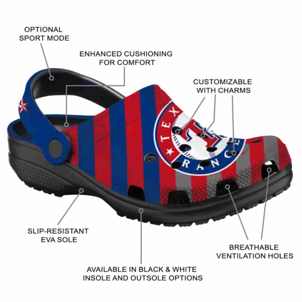 custom texas rangers star spangled graphic crocs new arrival