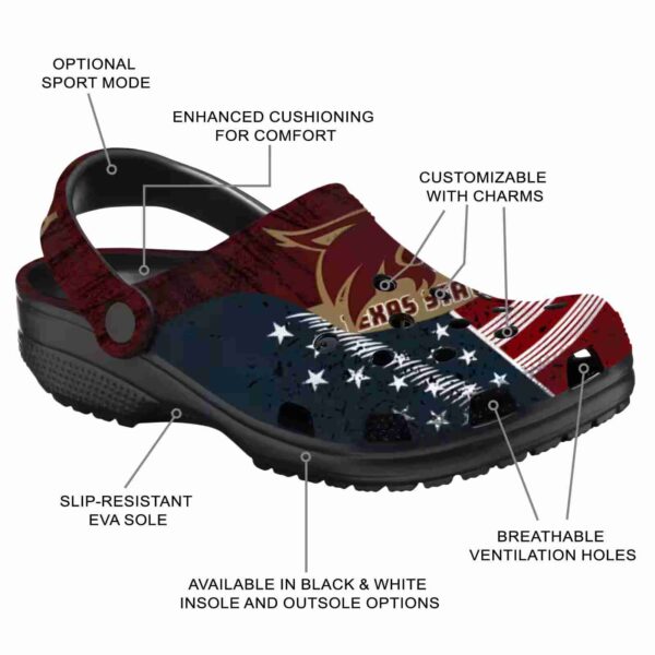 custom texas state bobcats star spangled side pattern clog new arrival