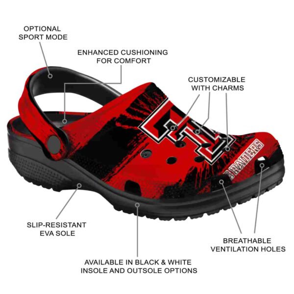 custom texas tech red raiders paint splatter graphics crocs new arrival