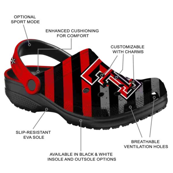 custom texas tech red raiders star spangled graphic crocs new arrival