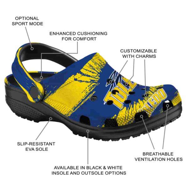 custom toledo rockets paint splatter graphics clog new arrival