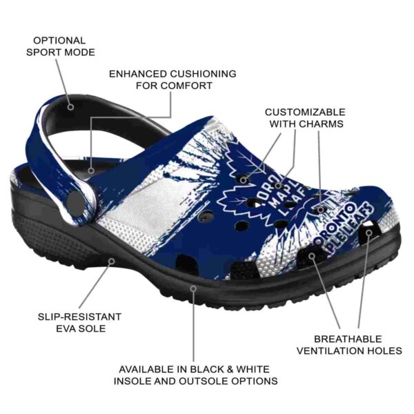 custom toronto maple leafs paint splatter graphics clog new arrival