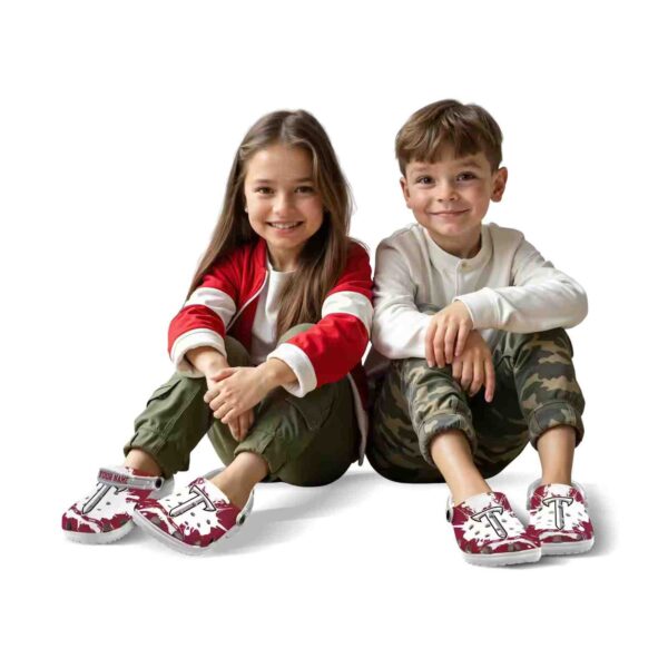 custom troy trojans splatter pattern clog fashion forward