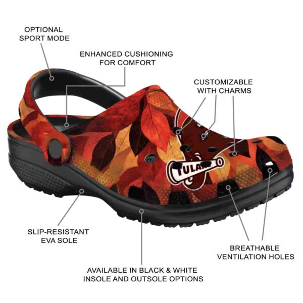 custom tulane green wave autumn leaves clog new arrival