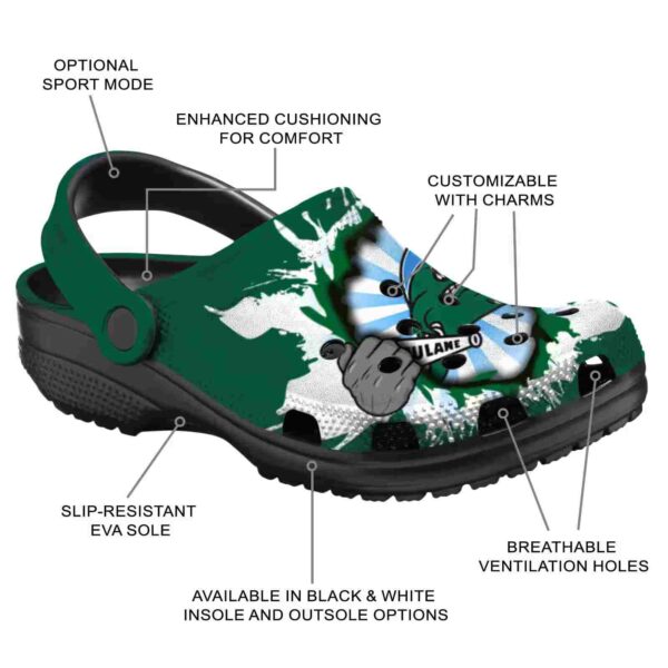 custom tulane green wave gripping hand clog new arrival