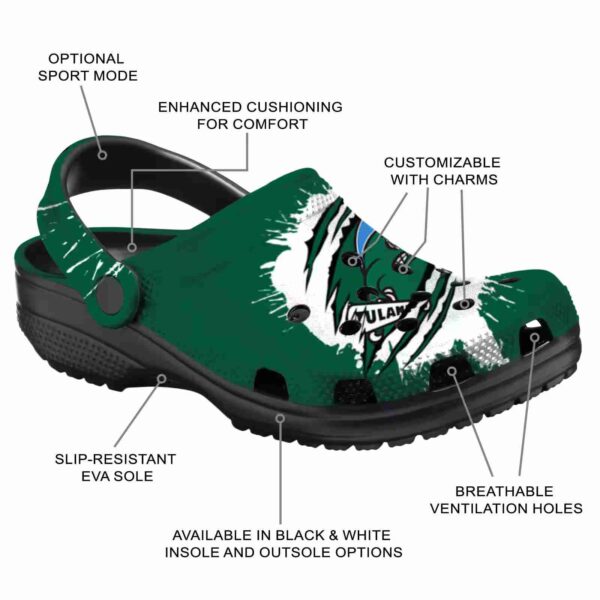 custom tulane green wave splash motif background clog new arrival