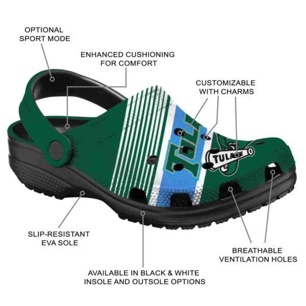 custom tulane green wave vibrant dual tone clog new arrival
