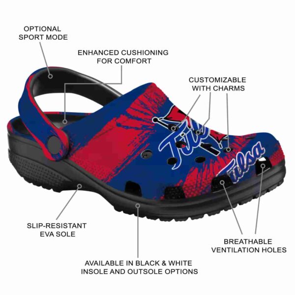 custom tulsa golden hurricane paint splatter graphics clog new arrival